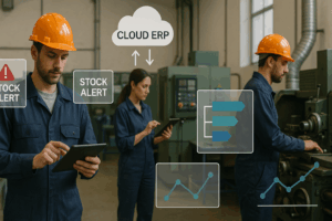 How to Choose the Right ERP System for Small Manufacturing Companies – small factory using cloud ERP on tablets