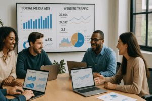 Team collaboration on Small Business Marketing Strategy: Step-by-Step Guide using digital analytics