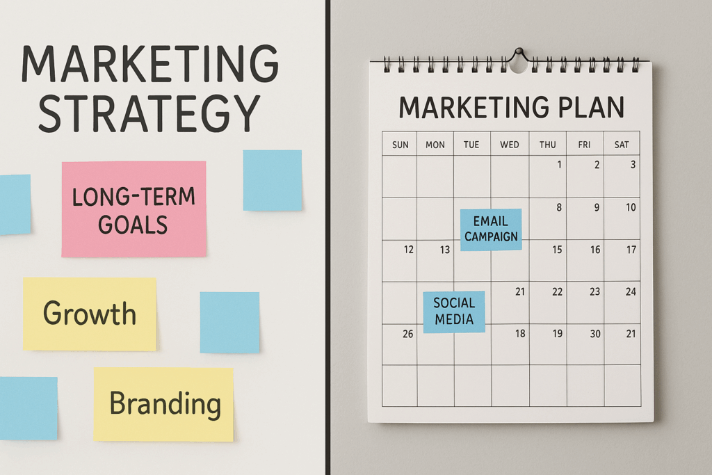 Visual representation of the Difference Between Marketing Strategy and Marketing Plan