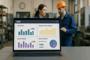 How to Choose the Right ERP System for Small Manufacturing Companies – ERP dashboard for production and inventory management”