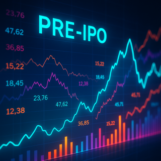 Stock market chart showing pre-IPO performance trends