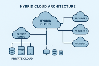 Hybrid multi-cloud architecture infographic