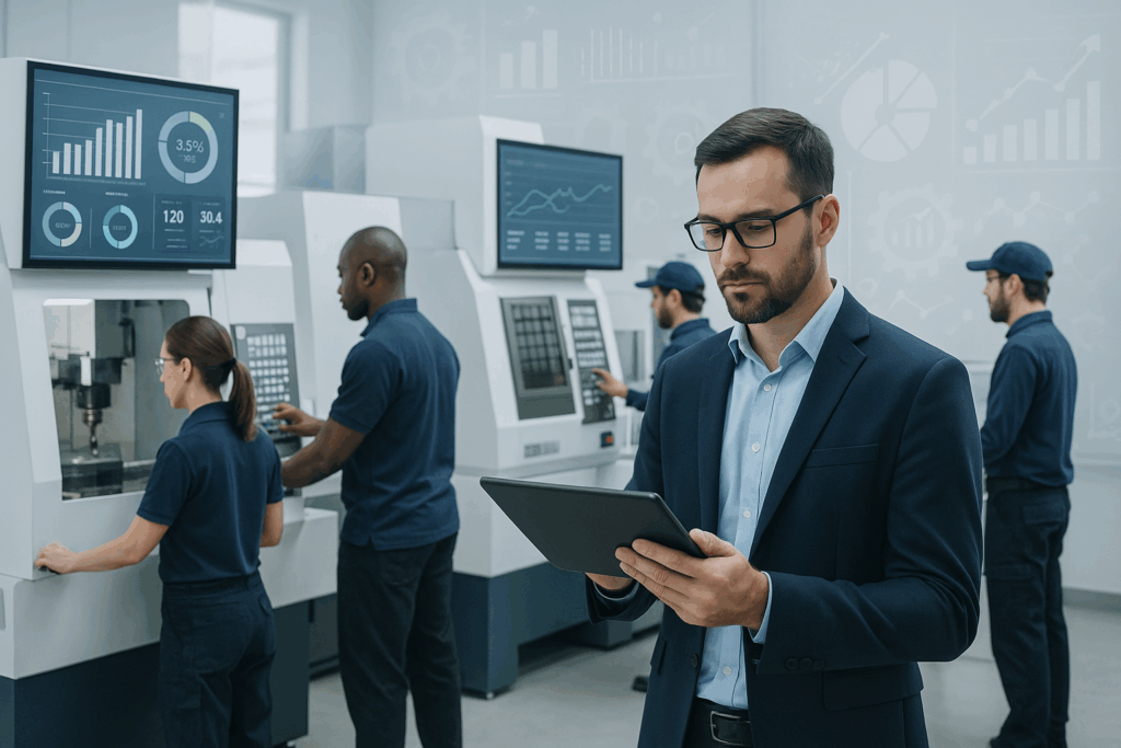 Entrepreneur analyzing business growth strategy with digital charts on laptop