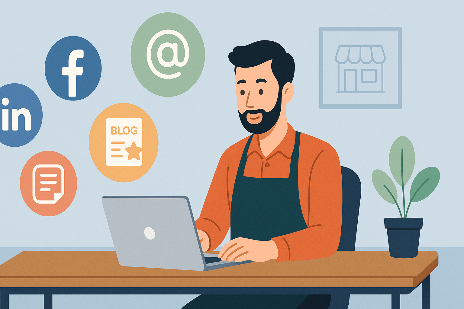 Affordable Small Business Marketing Strategies for Tight Budgets illustrated with social media, email, and referral icons.