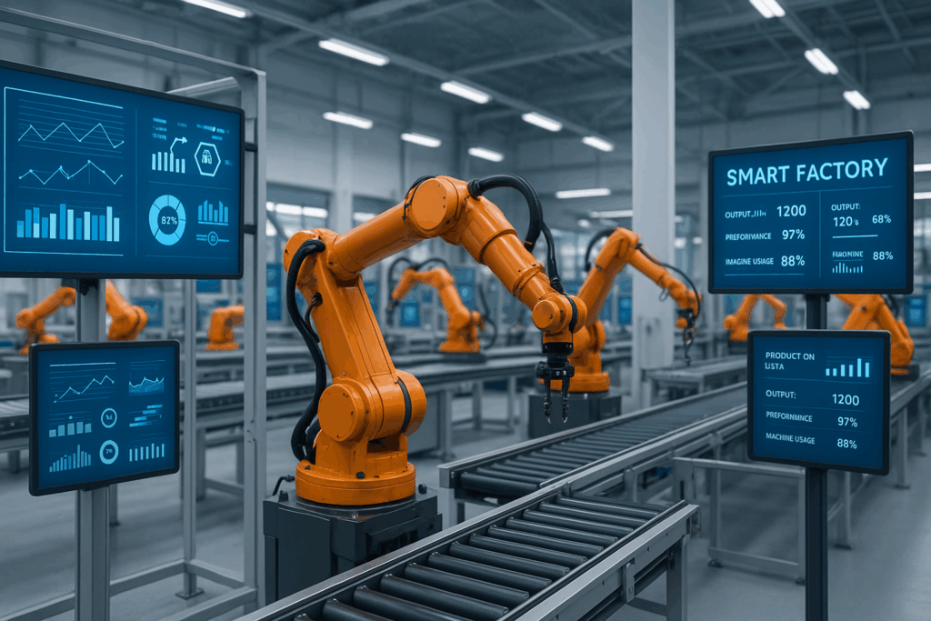 Manufacturing Software 2025: How Automation Is Reshaping the Industry digital factory illustration