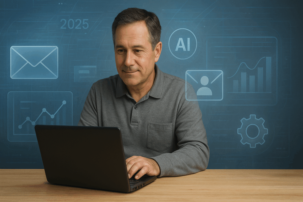 Email Marketing Strategies for Small Businesses in 2025 That Actually Convert — small business owner using AI-powered email marketing automation to boost sales and engagement.