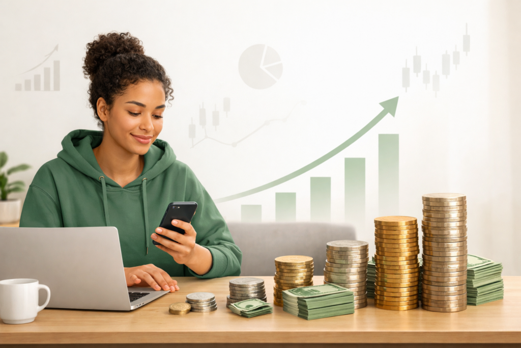 How to Start Investing With Little Money: A Beginner’s Guide to Building Wealth Step by Step – beginner investor using small amounts to grow wealth over time