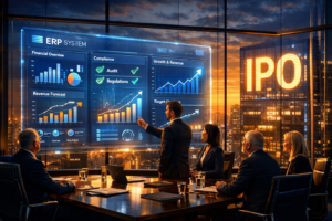 How ERP-Driven Companies Prepare for IPOs and Strengthen Their Investment Story featuring ERP financial dashboards and IPO readiness analytics
