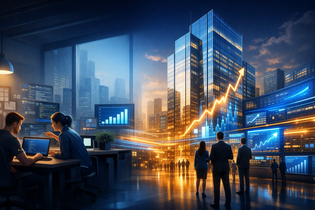 Software Company Valuation Before and After an IPO: What Changes and Why It Matters – visual comparison of private startup vs public SaaS IPO valuation growth