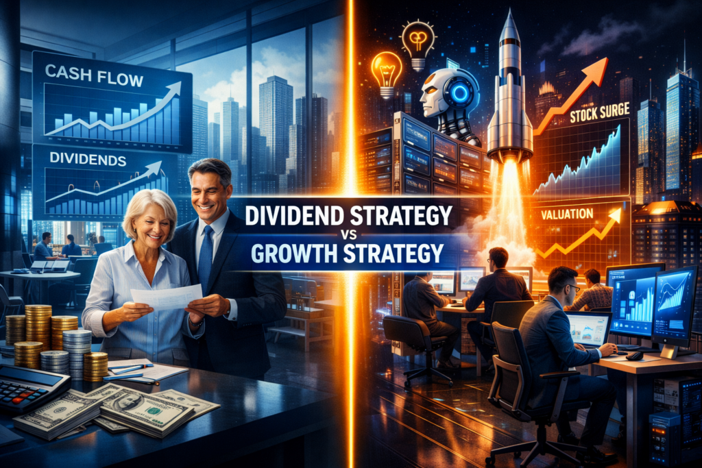 dividend stocks vs growth tech companies