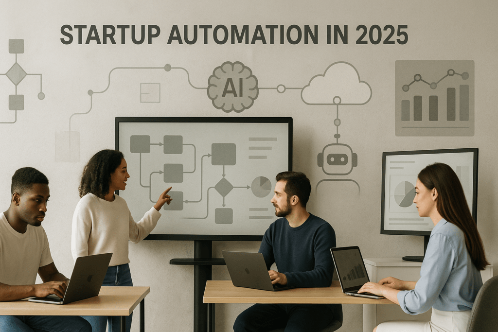 How to Automate Your Startup in 2025: A Step-by-Step Guide from Tools to Strategy – visual of AI-driven startup automation workflows