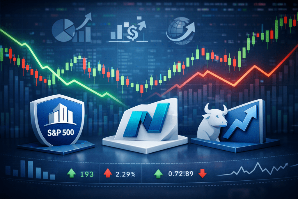 Stock Market Indices Explained: Understanding the S&P 500, Nasdaq, and Dow Jones Simply illustrating market trends and index movement