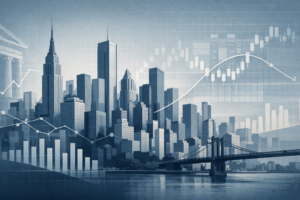 Financial Sector Stocks Outlook: Where U.S. Investors See Opportunities in Banking and Finance illustrated through a modern U.S. financial skyline and market indicators