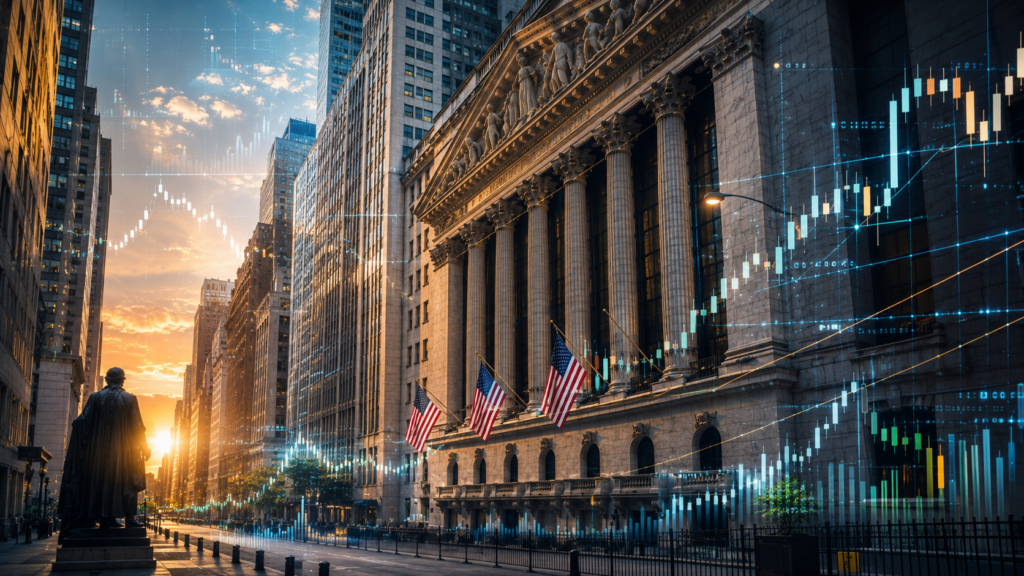 NYSE stock market outlook showing Wall Street market stability and long-term growth trends.