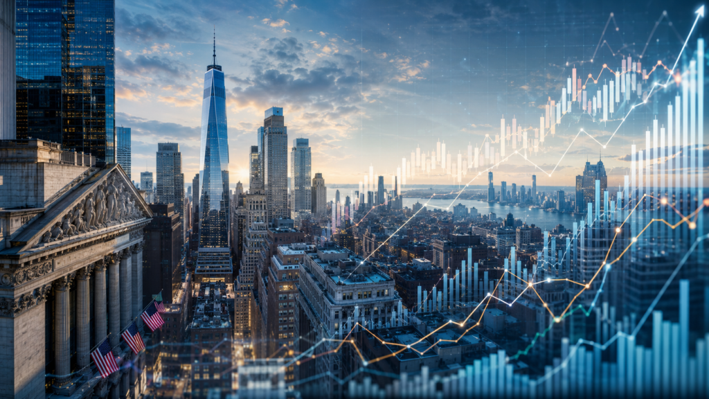 NYSE stock market outlook illustrating long-term trends, economic growth, and market resilience.