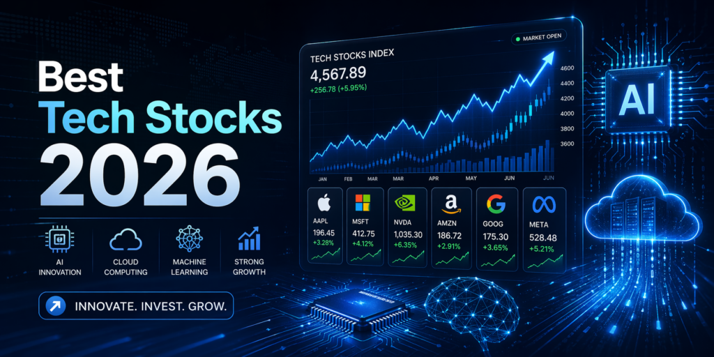 best tech stocks 2026 chart showing AI and cloud growth trends