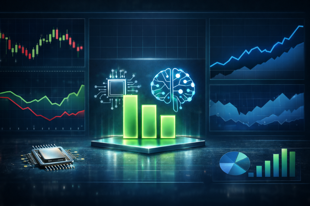 Undervalued tech stocks in the U.S. market visualized with stock charts and valuation gaps across sectors