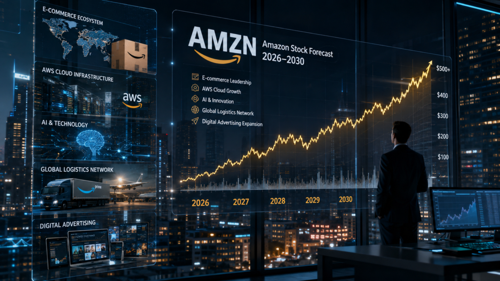 Amazon Stock Forecast 2026-2030 showing AMZN growth outlook and long-term market potential.