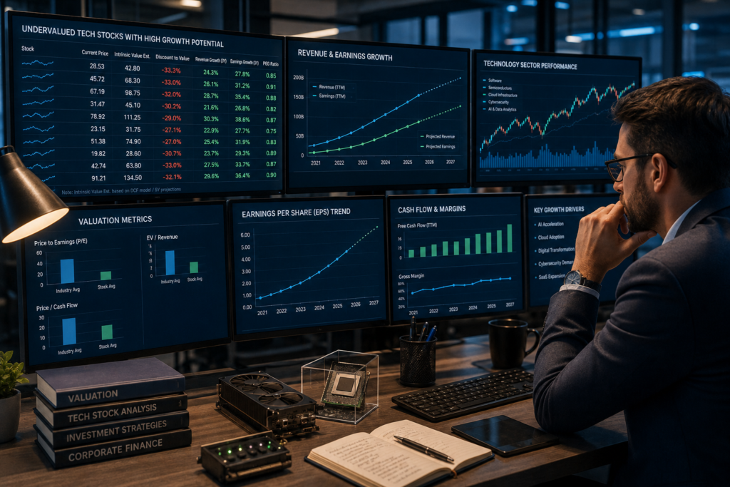 Best Tech Stocks to Buy in 2026 analysis of undervalued technology companies with strong earnings, revenue growth and long-term investment potential.