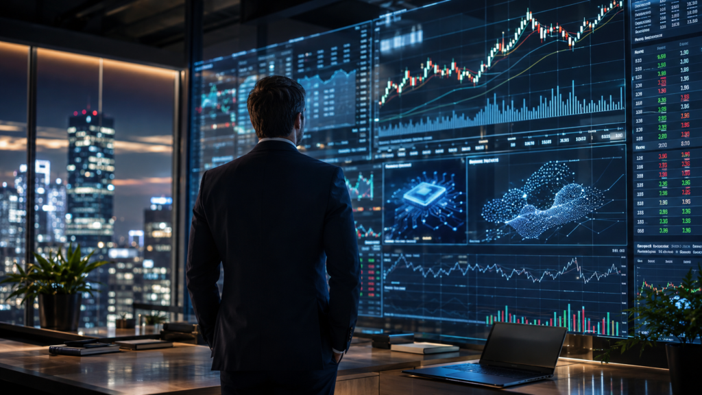 Best tech stocks for long-term investment displayed through technology stock charts and long-term market growth.