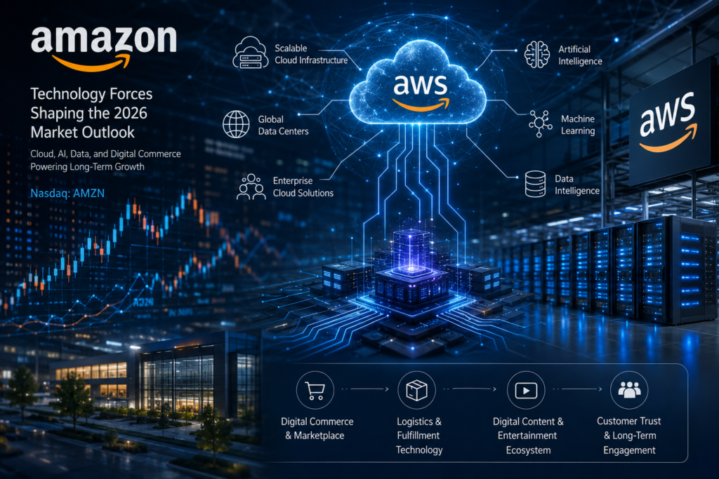 Amazon stock performance in Nasdaq 2026 driven by AWS cloud computing and artificial intelligence