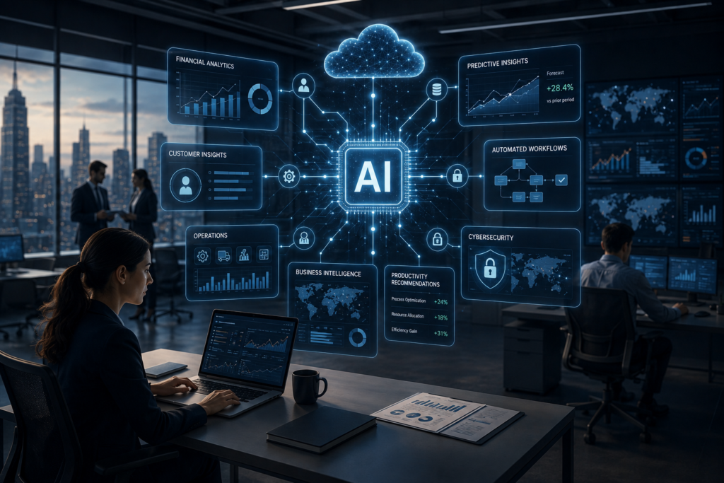 AI-powered Enterprise Software automating business workflows and analyzing enterprise data