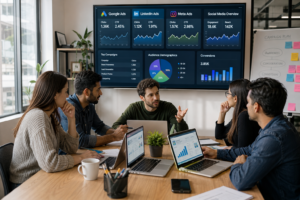 Startup Advertising and Social Media strategy planning by a startup marketing team