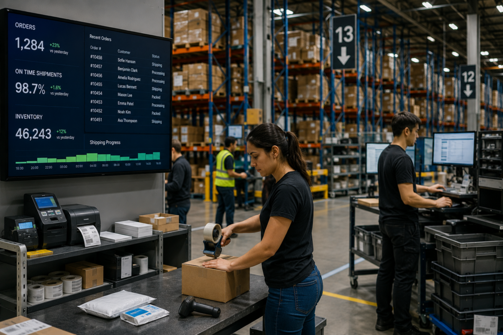 ERP integrations connecting ecommerce orders with warehouse inventory and shipping operations.