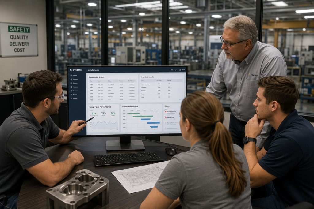 Cloud-based manufacturing software for small business managing production and inventory in real time.