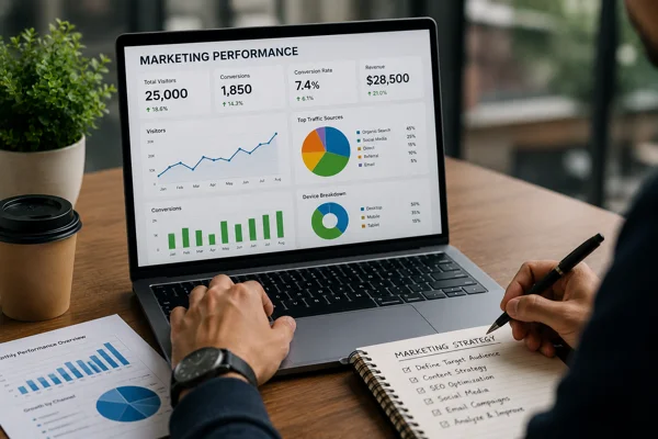 small business marketing strategy performance dashboard