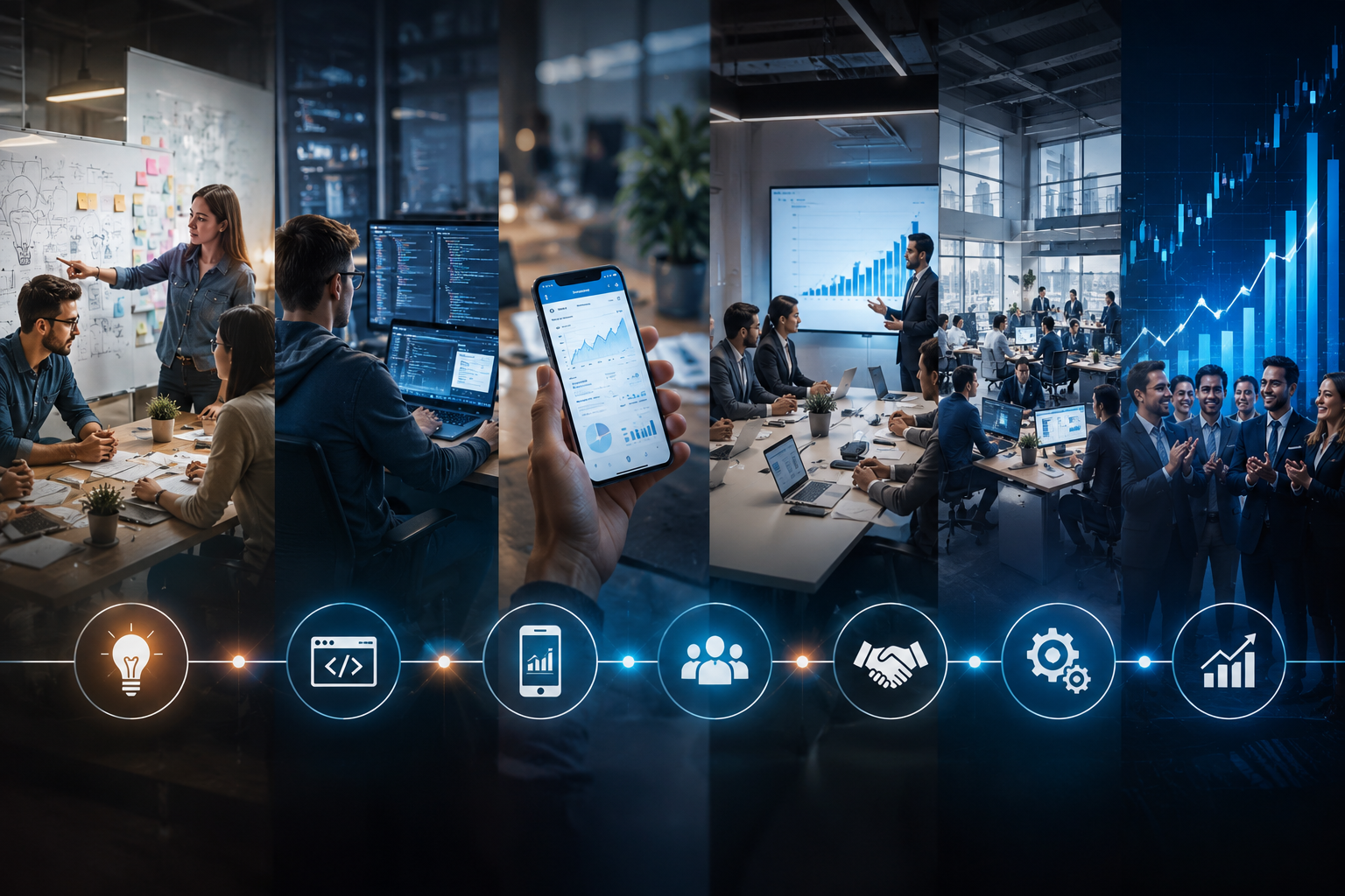 Startup founders and investors collaborating in a modern innovation ecosystem