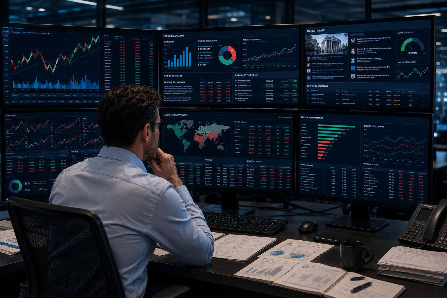 Financial news, earnings data, and market events influencing daily stock-price movements