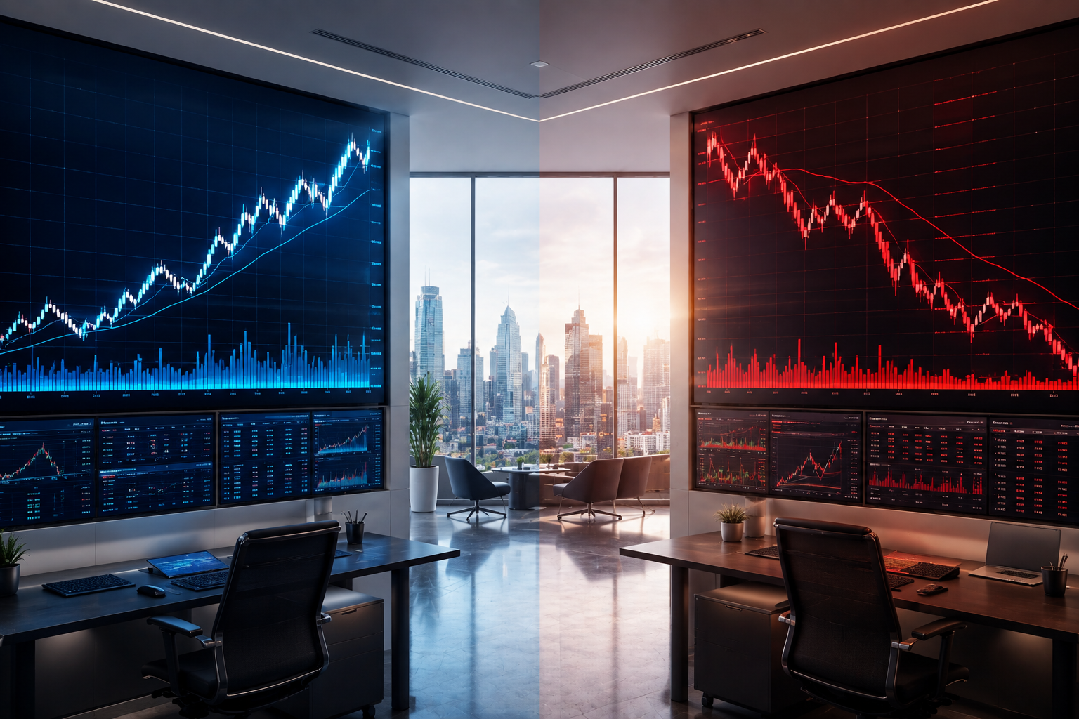 Comparison of top stock gainers and top stock losers in the U.S. market