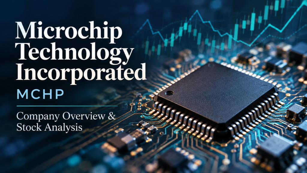 Microchip Technology Incorporated (MCHP) featured image showing a semiconductor chip on a circuit board with illustrative stock charts.